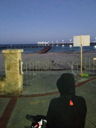 A quiet moment to myself before the start of Busselton Ironman 2012, contemplating the long day ahead